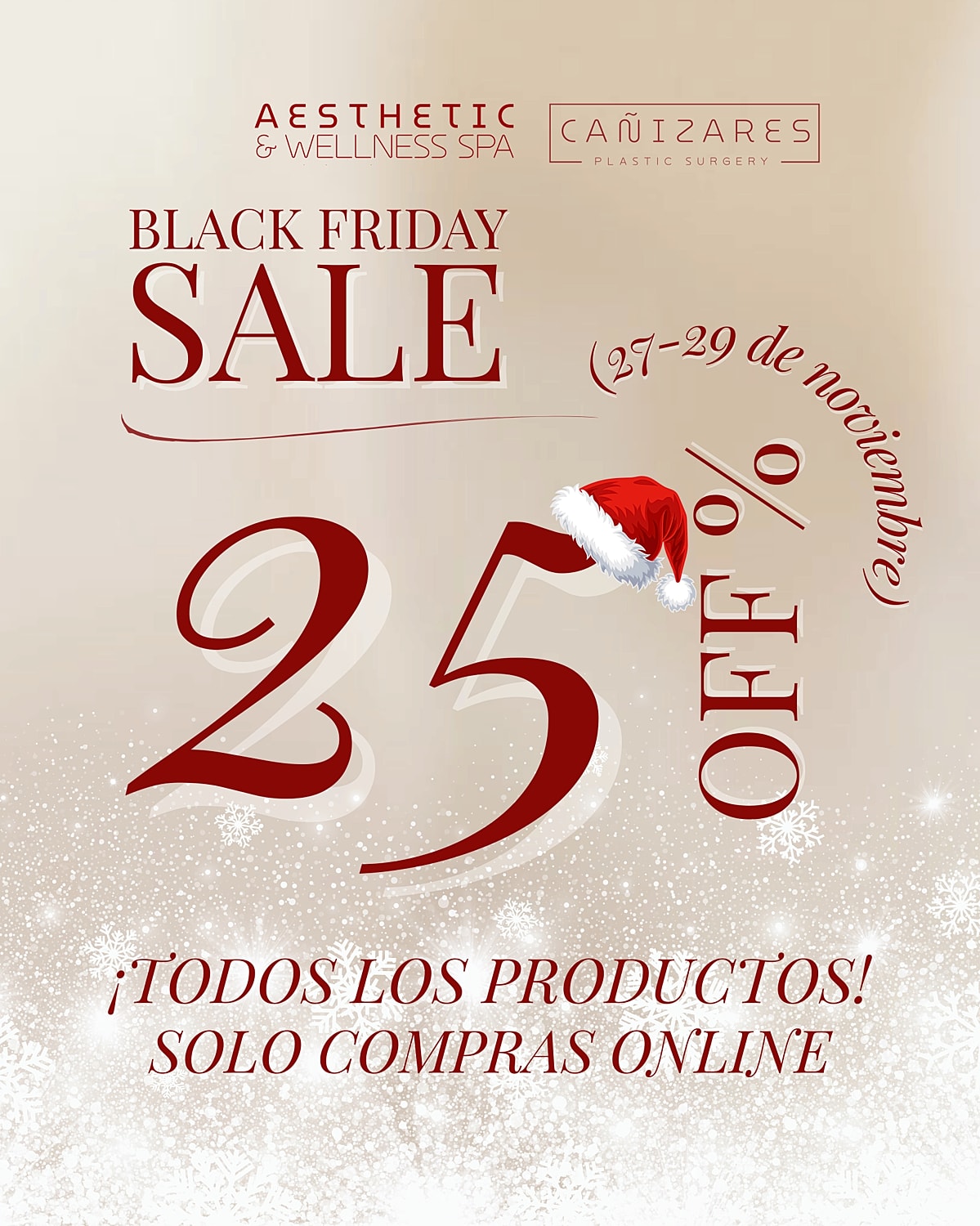 Black Friday sale, 25% off, online only.